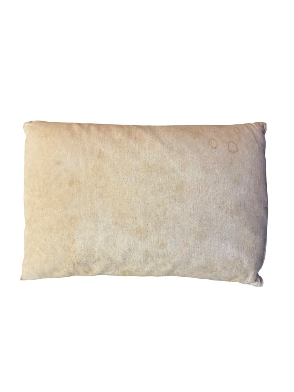 Vintage Feather Bed Pillow Beige Rustic Decor Stained Used Farmhouse  Handmade